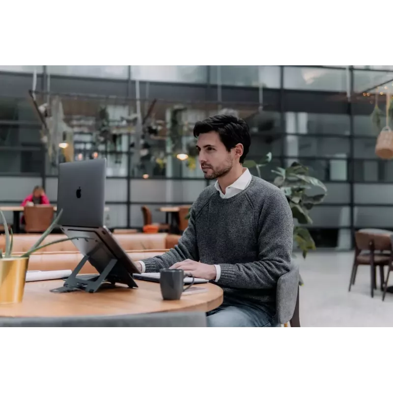 Sülearvuti alus BakkerElkhuizen FlexTop 170 Must Tumehall Alumiinium Kumm Teras