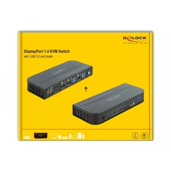 DELOCK DisplayPort 1.4 KVM-lüliti 8K 30Hz USB 3.0 + Audio