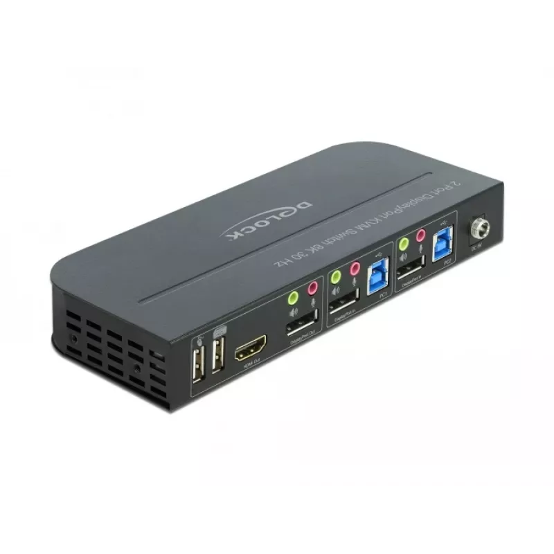 DELOCK DisplayPort 1.4 KVM-lüliti 8K 30Hz USB 3.0 + Audio