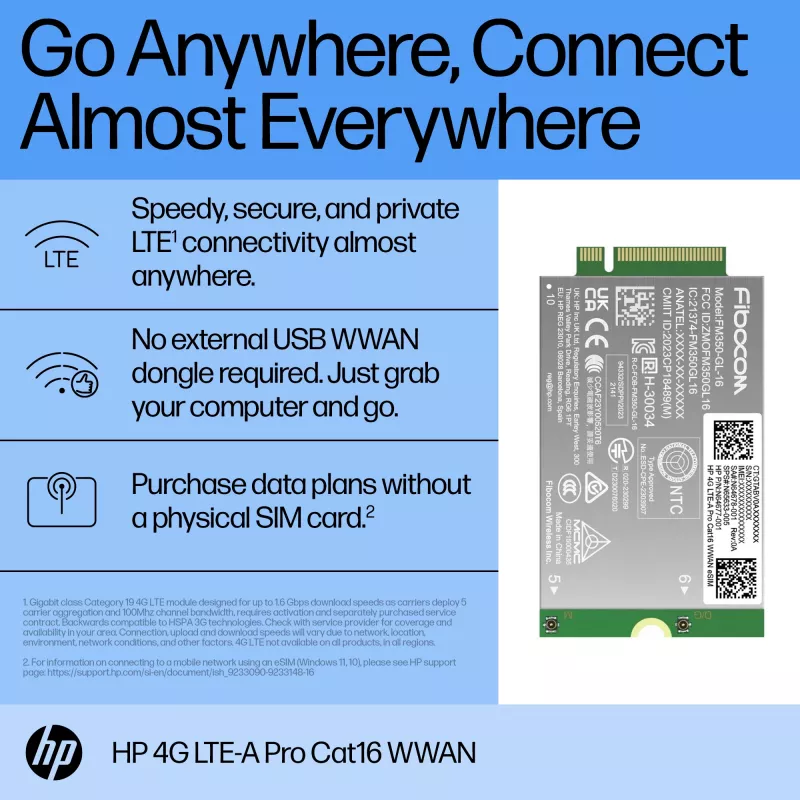 HP 4G LTE-A Pro Cat16 WWAN-liidesekaardid/adapter