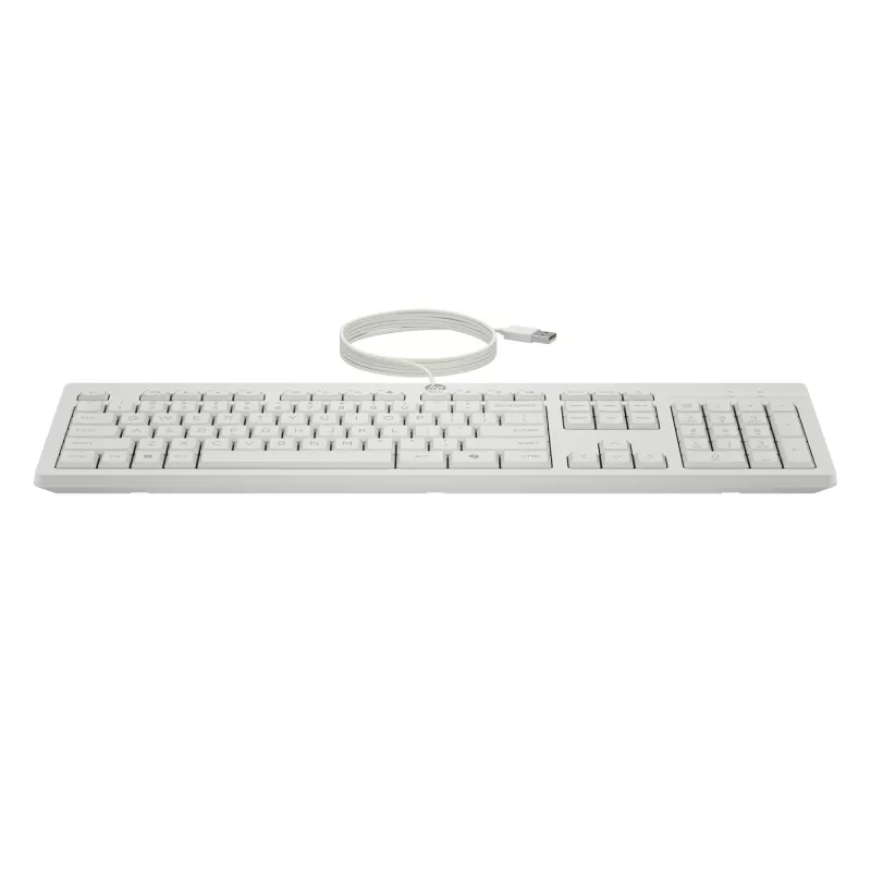 HP 225 juhtmega hiire ja klaviatuuri komplekt, täissuuruses (100%), juhtmega, USB, valge, hiir kaasas