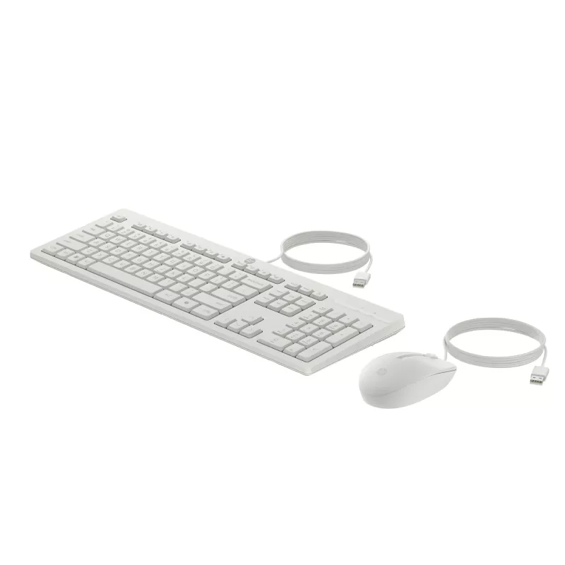 HP 225 juhtmega hiire ja klaviatuuri komplekt, täissuuruses (100%), juhtmega, USB, valge, hiir kaasas