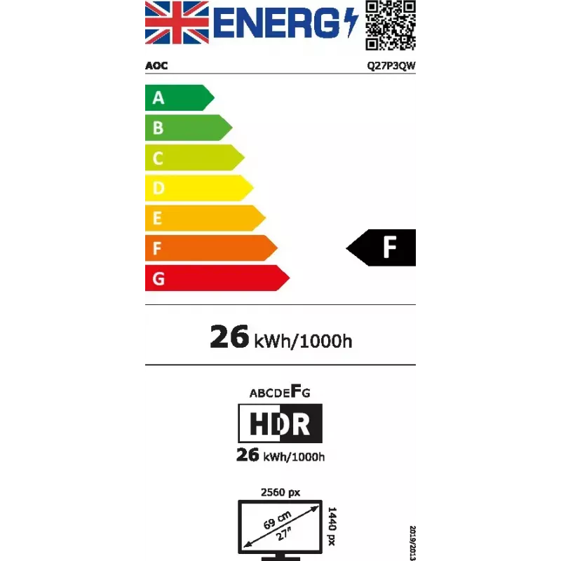 AOC Q27P3QW arvutimonitor 68,6 cm (27 tolli) 2560 x 1440 pikslit Quad HD must