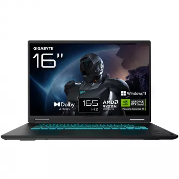 GIGABYTE GAMING A16 3WHK3DE894SH sülearvuti AMD Ryzen™ 7 260 40,6 cm (16 tolli) WUXGA 16 GB DDR5-SDRAM 1 TB SSD NVIDIA GeForce RTX 5070 Wi-Fi 6E (802.11ax) Windows 11 Home Must