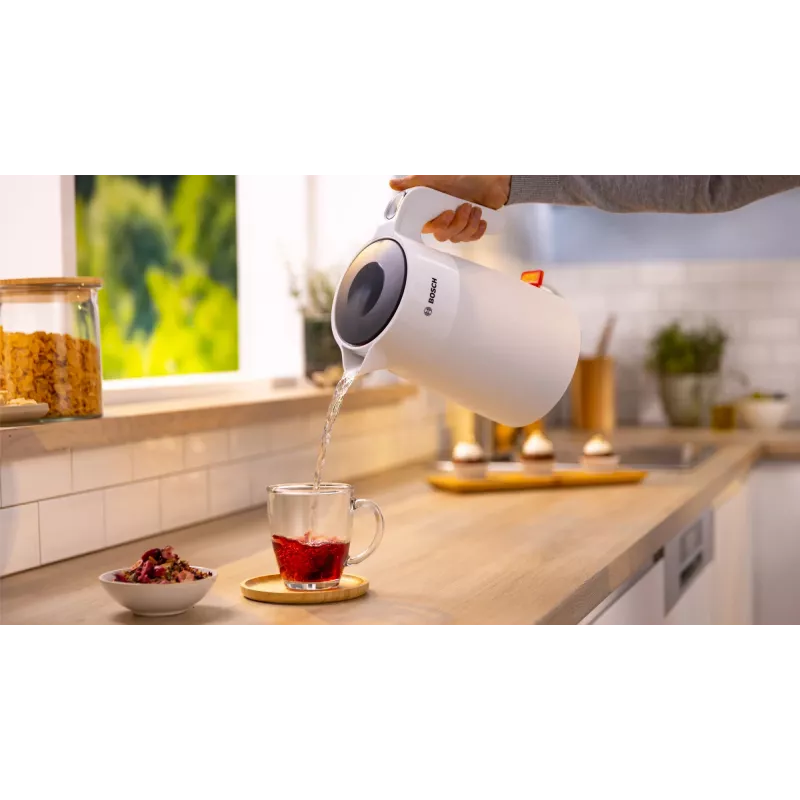 Boschi elektriline veekeetja TWK2M161, 1,7 L, 2400 W, valge, plastkorpus, 360° alus