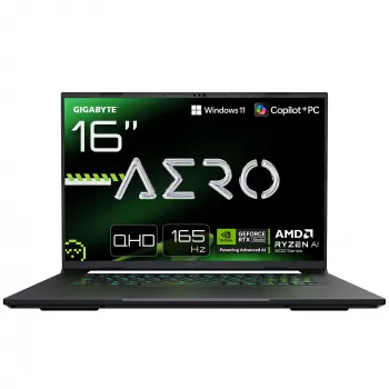GIGABYTE AERO X16 1WH93DEC64AH Copilot+ PC AMD Ryzen™ AI 7 350 Sülearvuti 40,6 cm (16 tolli) WQXGA 32 GB DDR5-SDRAM 1 TB SSD NVIDIA GeForce RTX 5070 Wi-Fi 6E (802.11ax) Windows 11 Home Hall