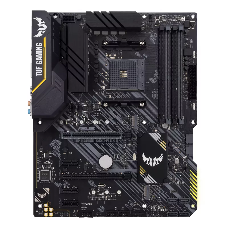 Emaplaat ASUS TUF GAMING B450-PLUS II ATX, AMD B450, Socket AM4, 4×DIMM DDR4, 128GB, 1×M.2, 6×SATA, HDMI 2.0b, DP1.2, Gigabit LAN
