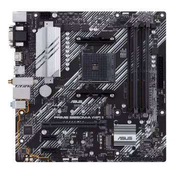 Emaplaat ASUS PRIME B550M-A WIFI II micro ATX — AMD B550, Socket AM4, DDR4, 4 DIMM, Wi‑Fi 6, Bluetooth 5.2, 2x M.2, HDMI 2.1