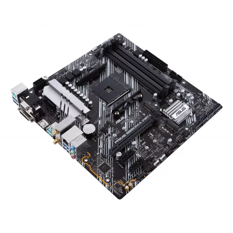 Emaplaat ASUS PRIME B550M-A WIFI II micro ATX — AMD B550, Socket AM4, DDR4, 4 DIMM, Wi‑Fi 6, Bluetooth 5.2, 2x M.2, HDMI 2.1