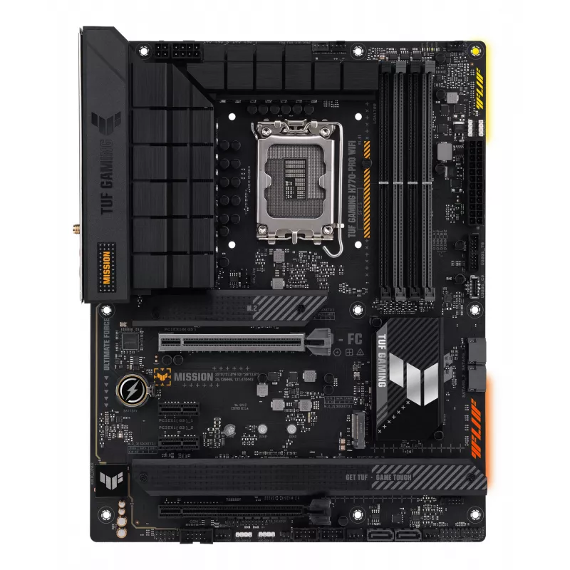 Emaplaat ASUS TUF GAMING H770-PRO WIFI — Intel H770, LGA 1700, ATX, DDR5, 4x DIMM, 128 GB, Wi‑Fi 6, 2,5Gb LAN, 4x M.2