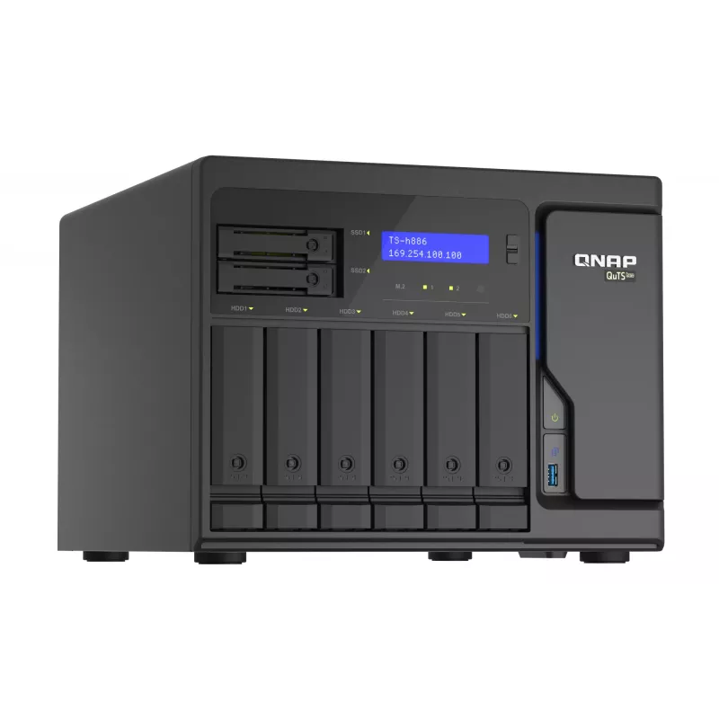 QNAP TS-h886 NAS torn Intel® Xeon® D D-1602 8 GB DDR4 0 TB QuTS hero Must