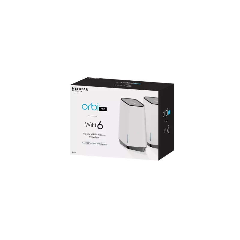NETGEAR Orbi Pro WiFi 6 Tri-band Mesh System (SXK80) Tri-band (2.4 GHz / 5 GHz / 5 GHz) Wi-Fi 6 (802.11ax) hall, Valge 9 Internal