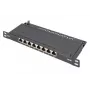 DIGITUS patch-paneel CAT6A varjestatud, 8 porti, 1/2U, 10-tolline riiulipaigaldus, must, RAL 9005