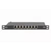 DIGITUS patch-paneel CAT6A varjestatud, 8 porti, 1/2U, 10-tolline riiulipaigaldus, must, RAL 9005