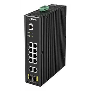 D-Link 12-Port L2 tööstuslik nutikas hallatav lüliti 10 x 1GBaseT(X) ja 2 x SFP