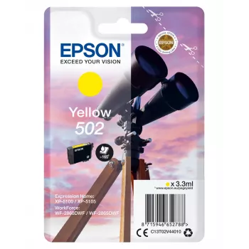 Epson üksikpakend kollane 502 tint, standardne saagikus, kollane, pigmendipõhine tint, 3,3 ml, 1 tk, 165 lehekülge