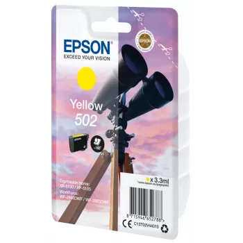 Epson üksikpakend kollane 502 tint, standardne saagikus, kollane, pigmendipõhine tint, 3,3 ml, 1 tk, 165 lehekülge