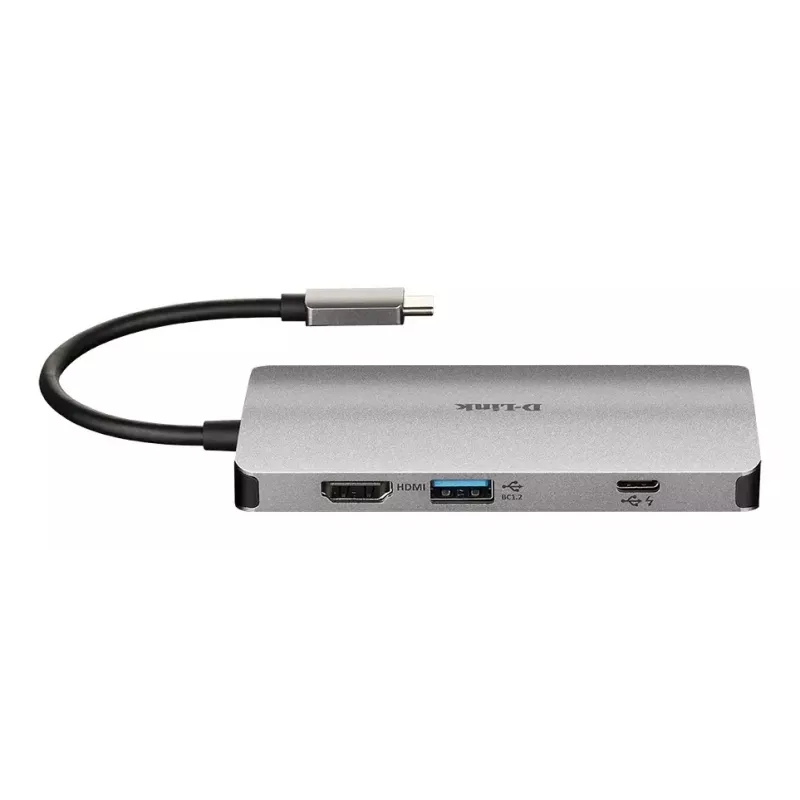 D-Link 8-in-1 USB-C jaotur HDMI/Ethernet/kaardilugeja/toiteedastusega