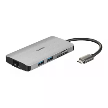D-Link 8-in-1 USB-C jaotur HDMI/Ethernet/kaardilugeja/toiteedastusega
