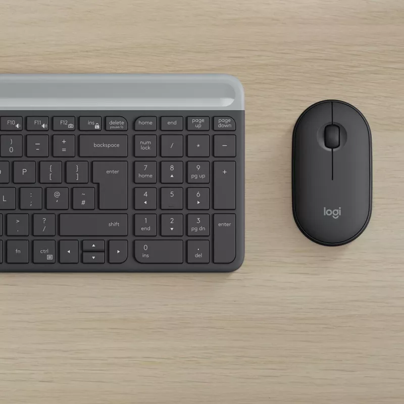 LOGITECH Slim juhtmeta klaviatuuri ja hiire komplekt MK470 - grafiit - AZERTY Belgia