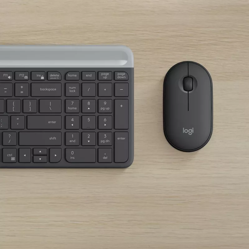 LOGITECH Slim juhtmeta klaviatuuri ja hiire komplekt MK470 - grafiit - AZERTY Belgia