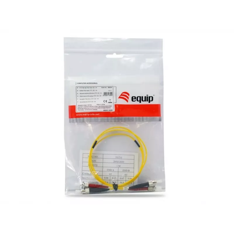 Equip ST/ST fiiberoptiline ühenduskaabel, OS2, 1m, 1 m, OS2, ST, ST