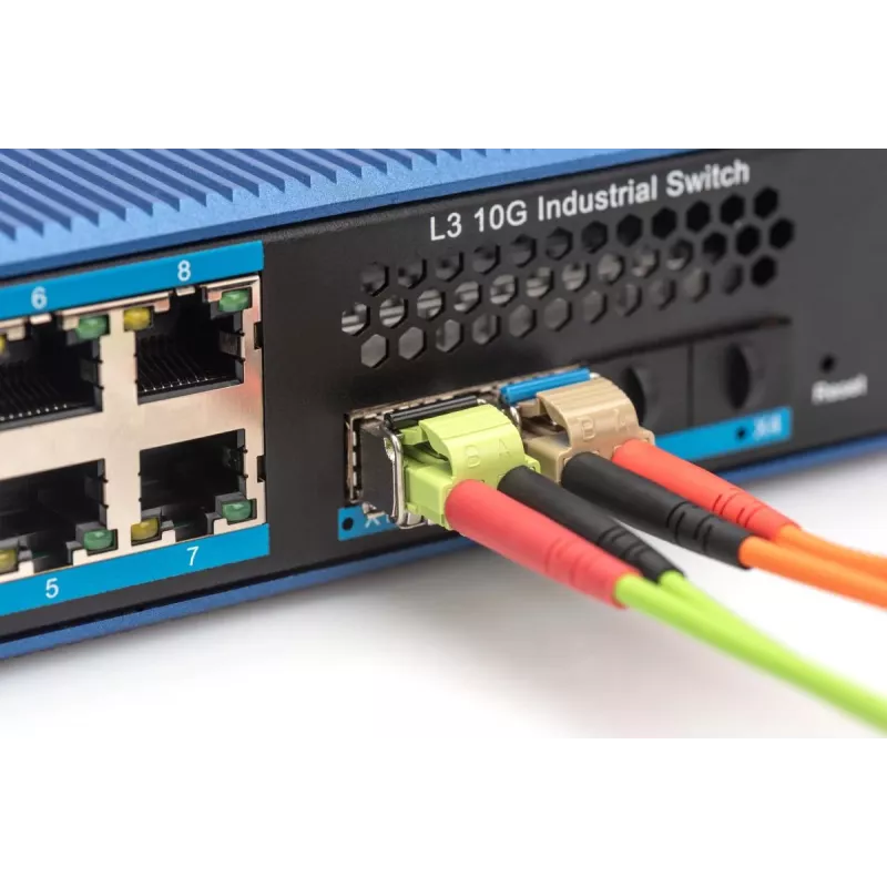 DIGITUS 1.25 Gbps SFP-moodul, kuni 550 m multimood, LC duplekspistik, tööstuslik versioon 1000Base-SX, 850 nm
