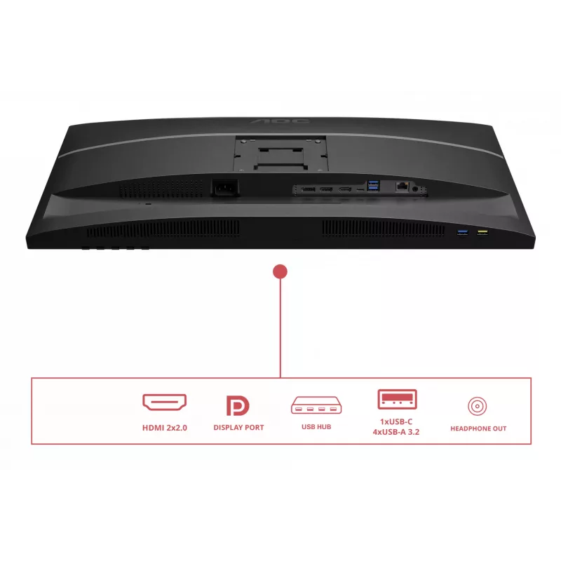 AOC E4 U27E4CV arvutimonitor 68,6 cm (27 tolli) 3840 x 2160 pikslit 4K Ultra HD LED must
