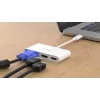 D-Link 3-in-1 USB-C to HDMI/VGA/DisplayPort Adapter, Wired, USB 3.2 Gen 1 (3.1 Gen 1) USB-C, Valge, CE, FCC, IC, RCM, DC, 0.04 A