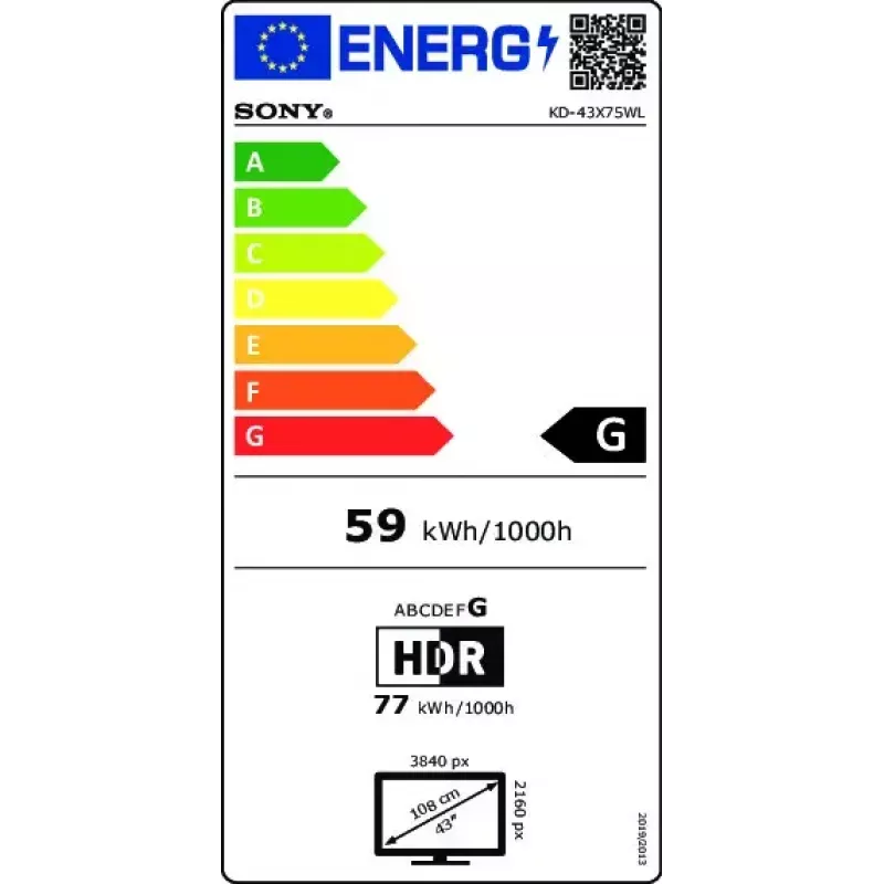 Sony BRAVIA | KD-43X75WL | LED | 4K HDR | Google TV | ECO PACK | BRAVIA CORE | Kitsas raamiga disain