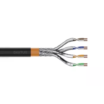 DIGITUS välistingimustes paigaldatav kaabel - Cat 7 - S/FTP - AWG 23/1 - 1000 m - Must