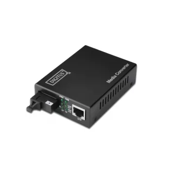 DIGITUS Meediakonverter, Singlemode, BiDi, WDM Gigabit Ethernet, Tx1310nm / Rx1550nm SC pesa, Kuni 20km