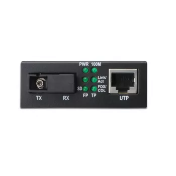 DIGITUS Meediakonverter, Singlemode, BiDi, WDM Gigabit Ethernet, Tx1310nm / Rx1550nm SC pesa, Kuni 20km