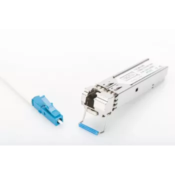 DIGITUS 1,25 Gbps BiDi WDM SFP-moodul, kuni 20 km, DDM-toega, Singlemode, LC Simplex pistik 1000Base-LX, Tx1310nm/Rx1550nm