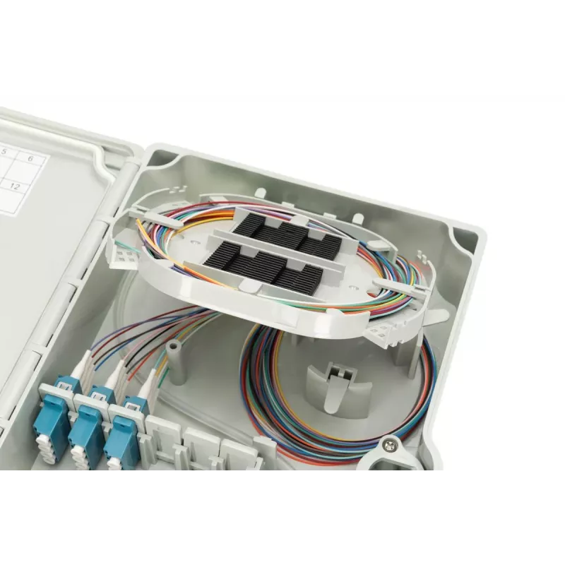 Digitus FTTH/FTTB jaotuskarp monteeritud OS2 12 kiudu LC/PC