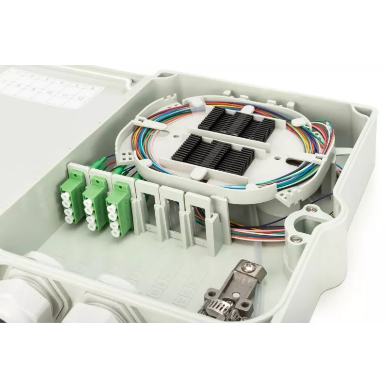 DIGITUS FTTH jaotuskarp - Singlemode LC-APC eelmonteeritud sidurite ja kiudjätkudega