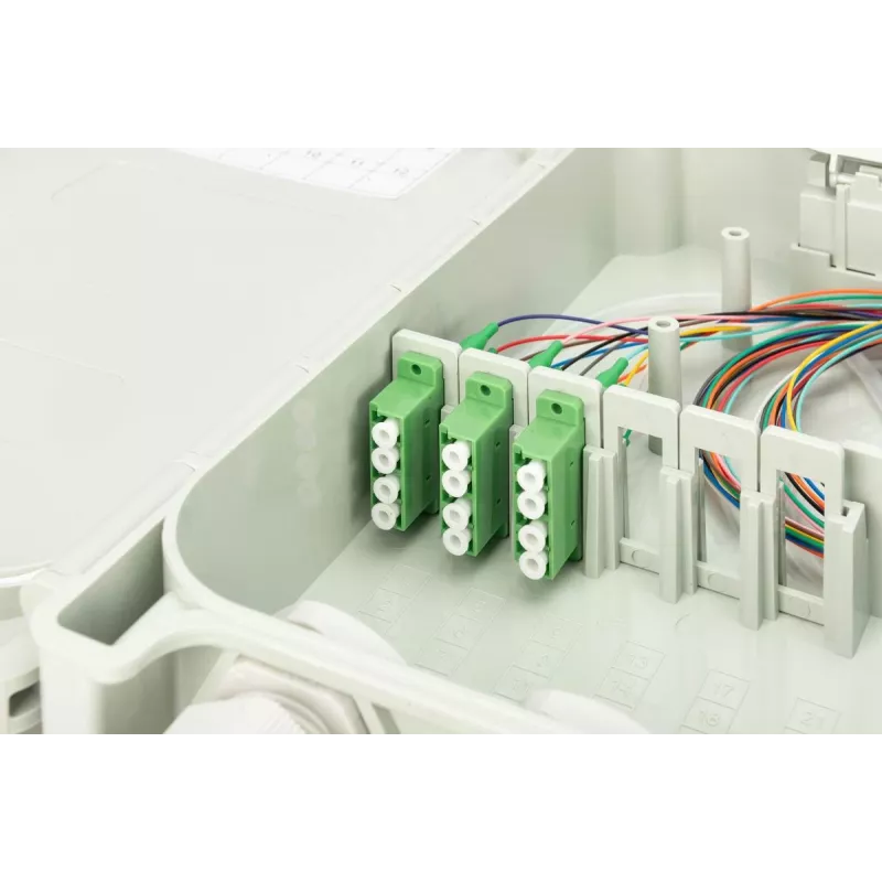 DIGITUS FTTH jaotuskarp - Singlemode LC-APC eelmonteeritud sidurite ja kiudjätkudega