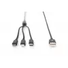 DIGITUS 3-in-1 Charger kaabel USB A-Lightning + micro B + USB-C 1m