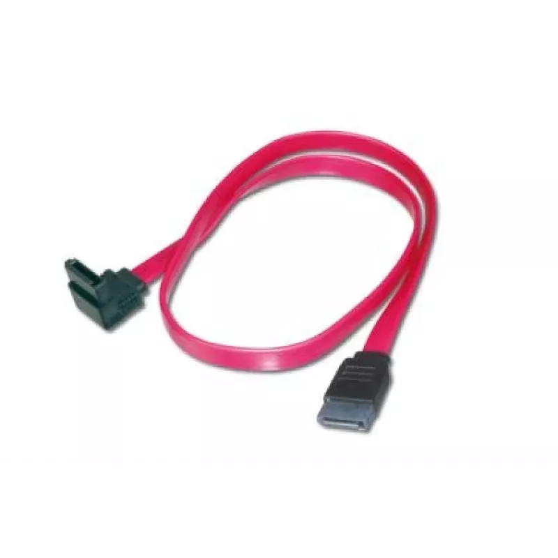 DIGITUS SATA ühenduskaabel, L-tüüpi F/F, 50 cm 90° L-nurk - sirge, SATA II/III punane