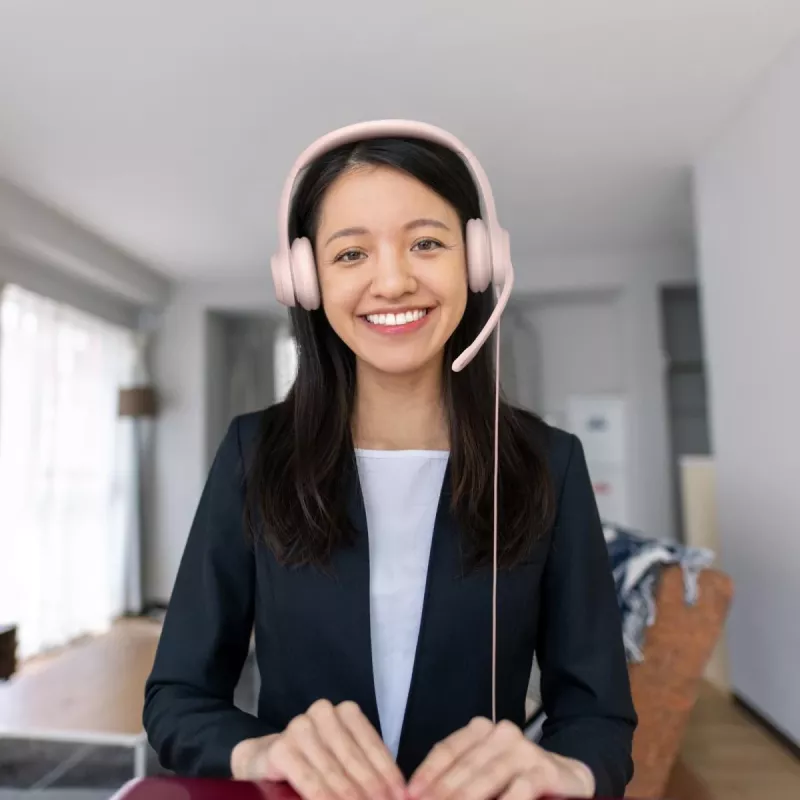 LOGITECH Kõrvaklapid - H390 - USB-a - Roosa