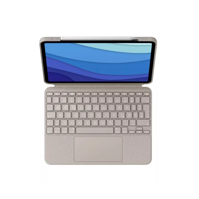 LOGITECH Combo Touch - Sand iPad Pro 11-tollisele (1., 2., 3. põlvkond) - saksa - Qwertz