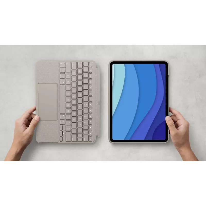 LOGITECH Combo Touch - Sand iPad Pro 11-tollisele (1., 2., 3. põlvkond) - saksa - Qwertz
