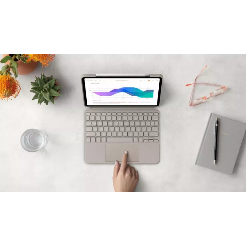 LOGITECH Combo Touch - Sand iPad Pro 11-tollisele (1., 2., 3. põlvkond) - saksa - Qwertz