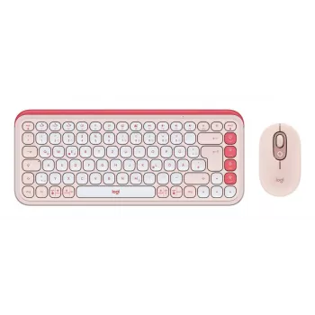 LOGITECH traadita komplekt - Pop Icon - Roosa ja valge Qwertz Saksa