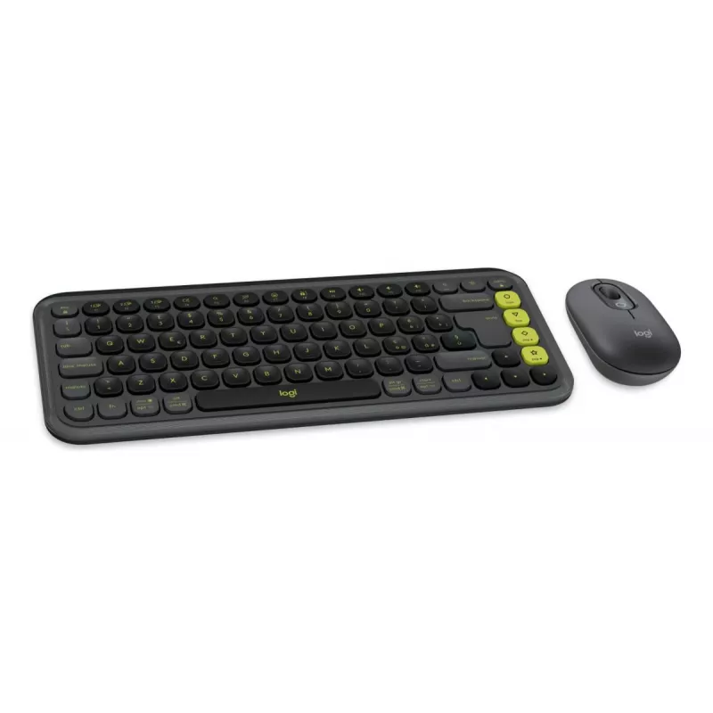 LOGITECH Wireless Combo - Pop Icon - Graphite & roheline Qwerty Italian