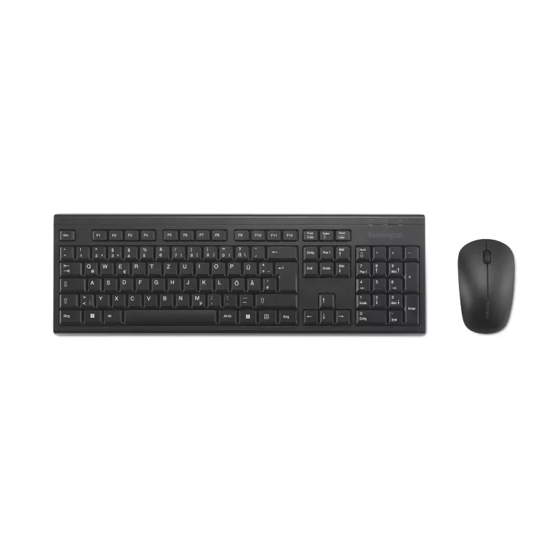 Kensington K75562DE, juhtmevaba, RF-juhtmeta, membraan, QWERTZ, must, hiir kaasas