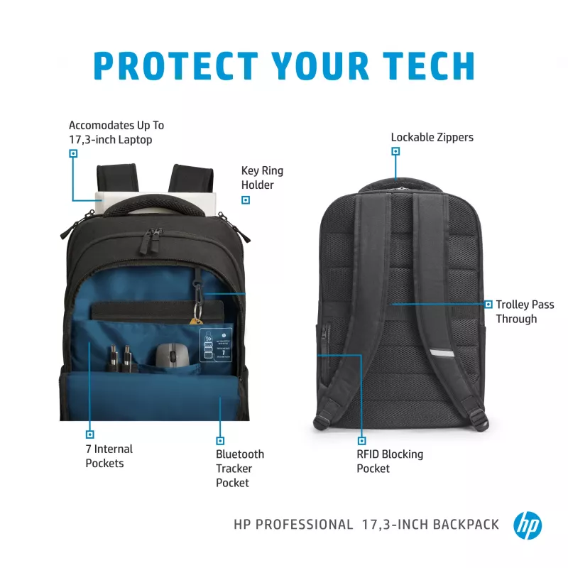 HP Professional 17.3-tolline seljakott, seljakott, 740 g