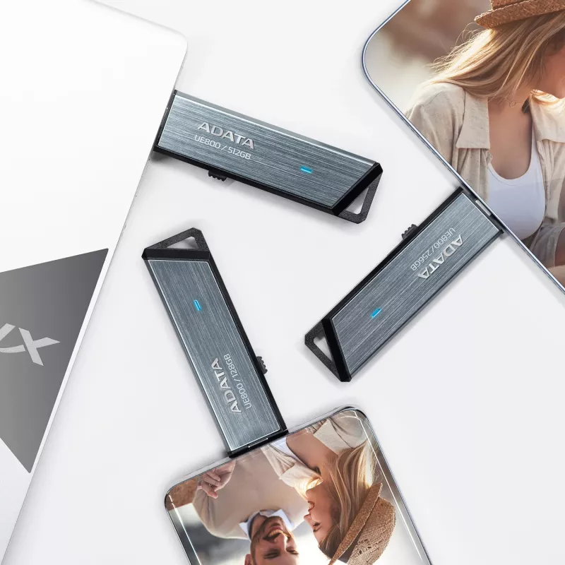ADATA AELI-UE800-2T-CSG USB-mälupulk 2 TB USB USB-C 3.2 Gen 2 (3.1 Gen 2) Hõbedane