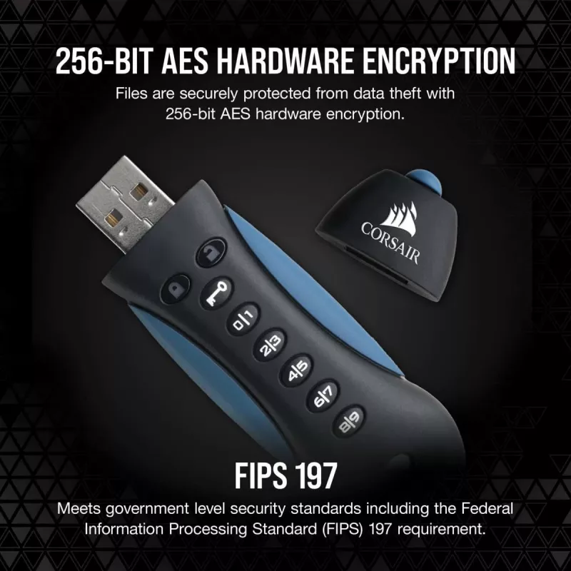 CORSAIR Flash Padlock 3 Secure - 256 GB - USB-mälupulk - USB 3.0