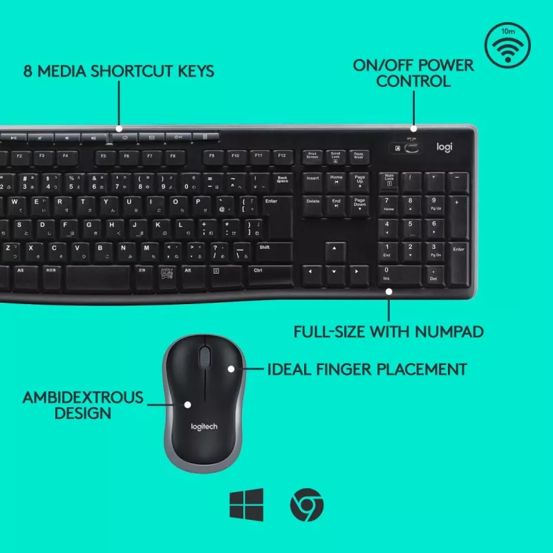 LOGITECH Wireless Desktop Mk270 - Qwertzu Šveitsi-Lux-lux
